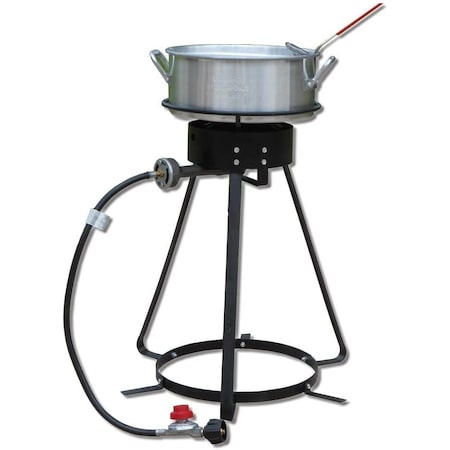 King Kooker Outdoor Cooker, Propane, 24"  tall, 54K BTU, 10qt. Aluminum Fry Pan 1224